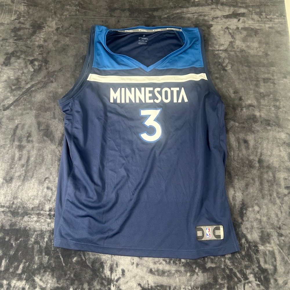 Fanatics NBA Jersey Mens 2XL Blue Minnesota Timberwolves Jaden McDaniels 3 Top